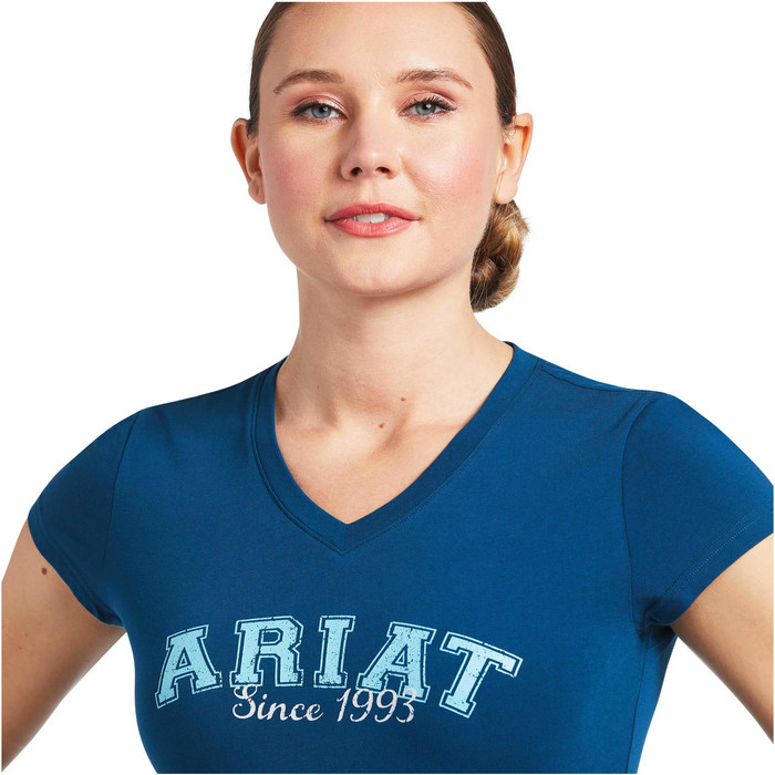 2022 Ariat Womens Since 1993 Short Sleeve Top 10039652 - Blue Opal